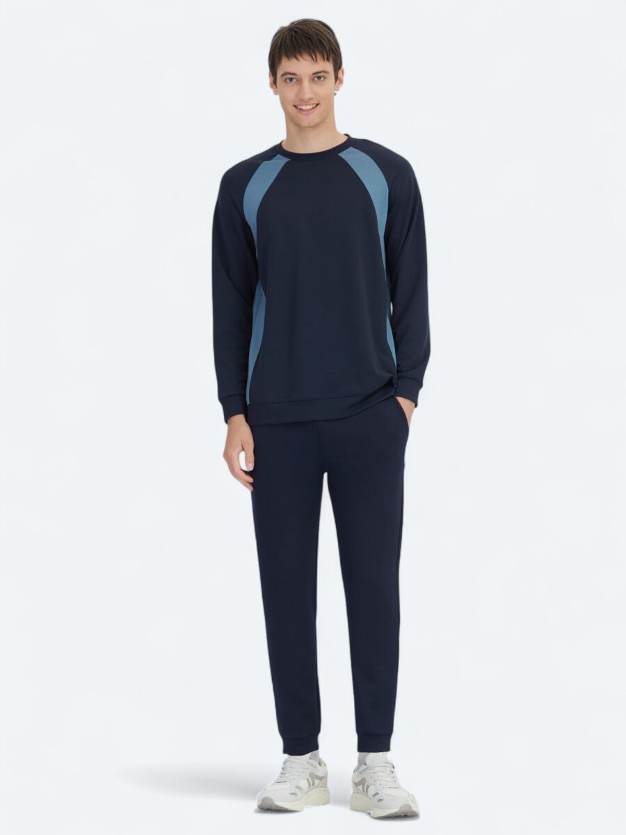 Navy Blue Crew Neck Sweatshirt - 2