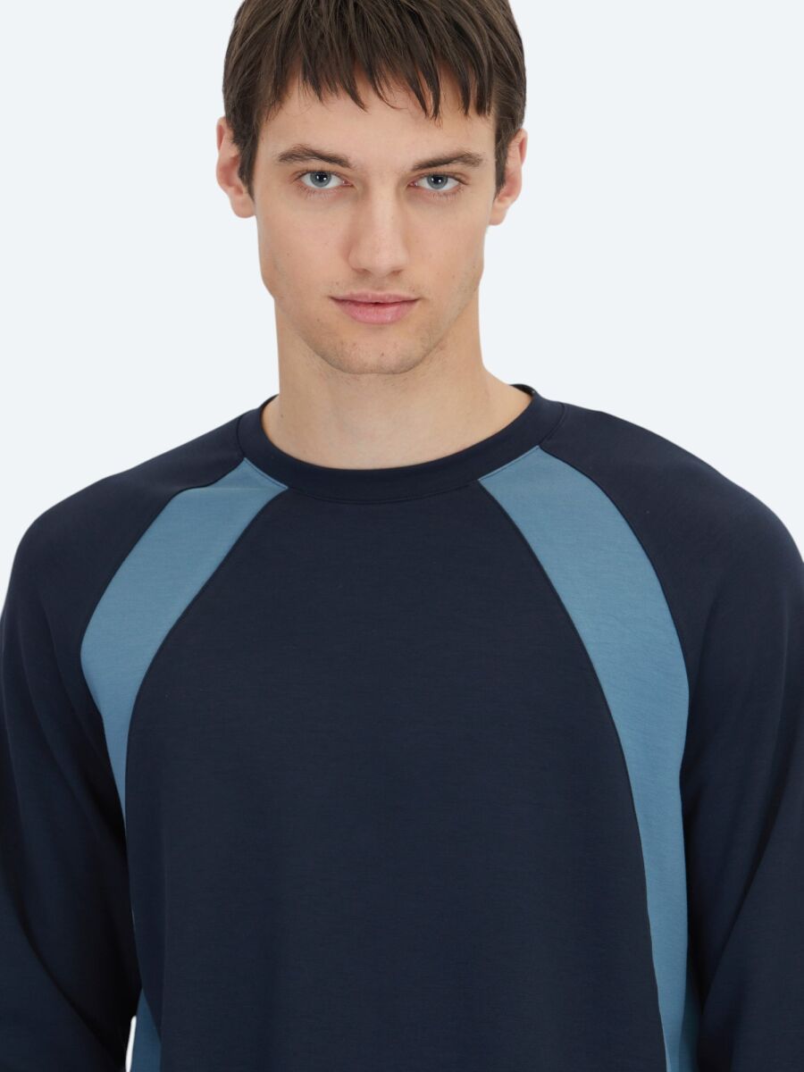 Navy Blue Crew Neck Sweatshirt - 4