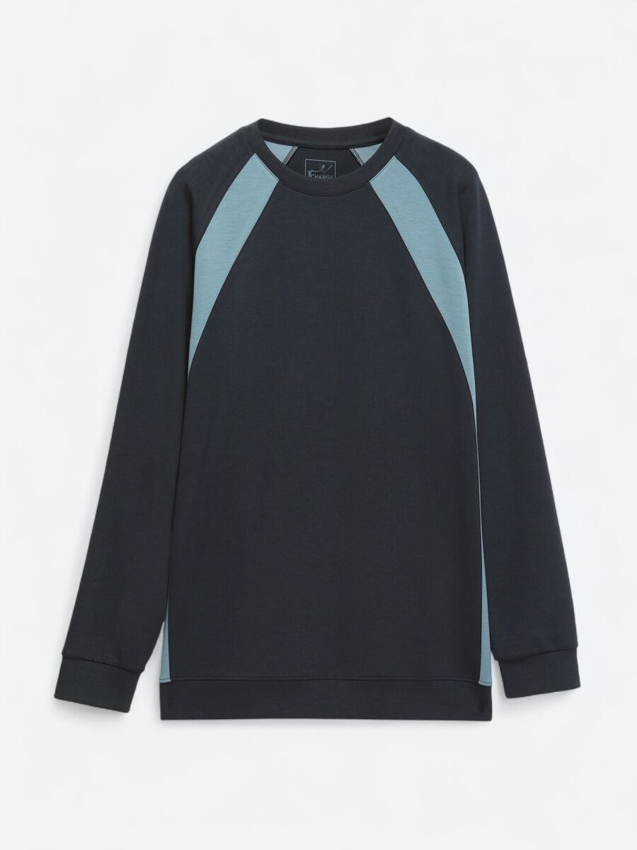 Navy Blue Crew Neck Sweatshirt - 7