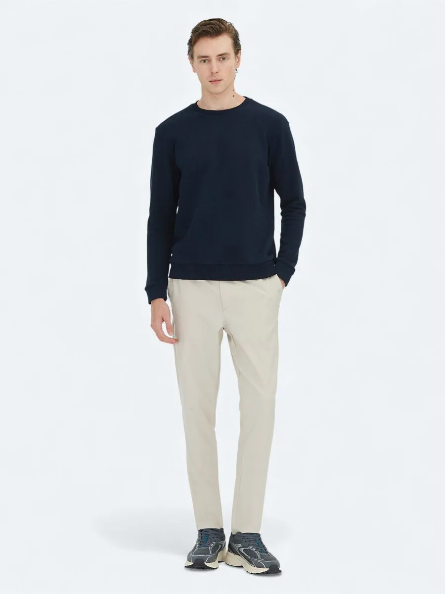 Navy Blue Crew Neck Sweatshirt - 2