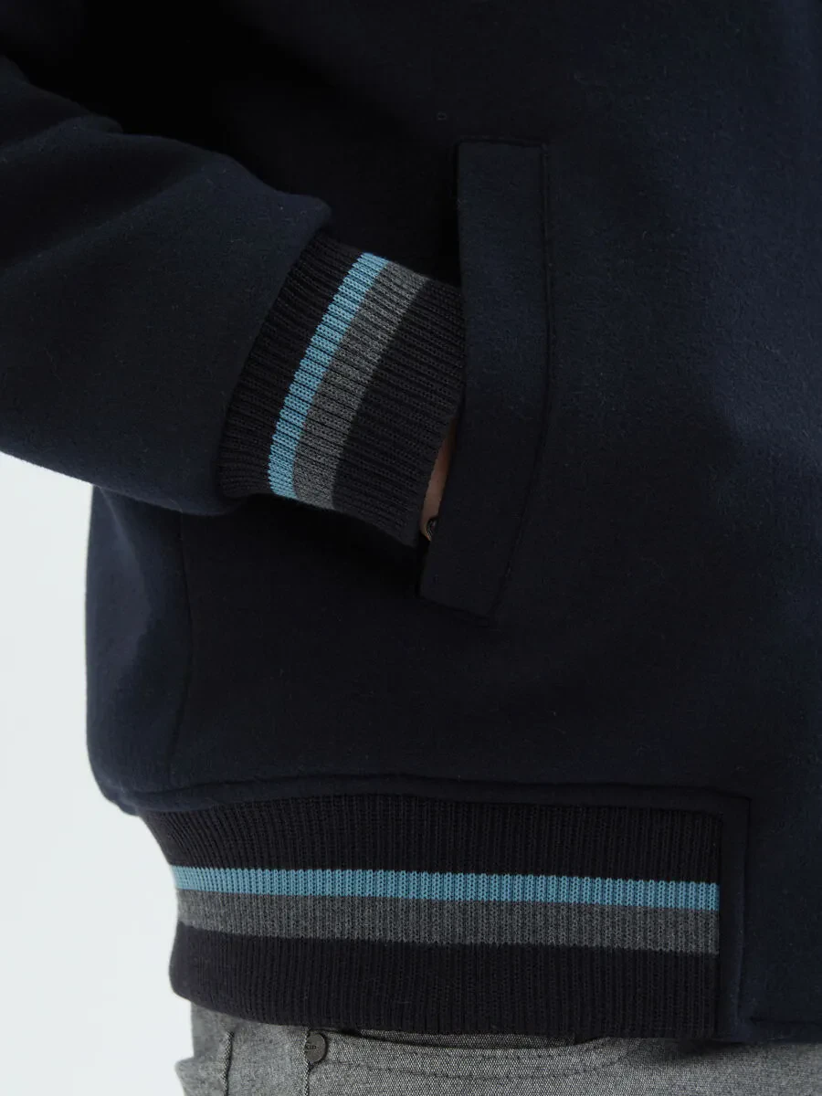 Navy Blue Knitting Coat - 8