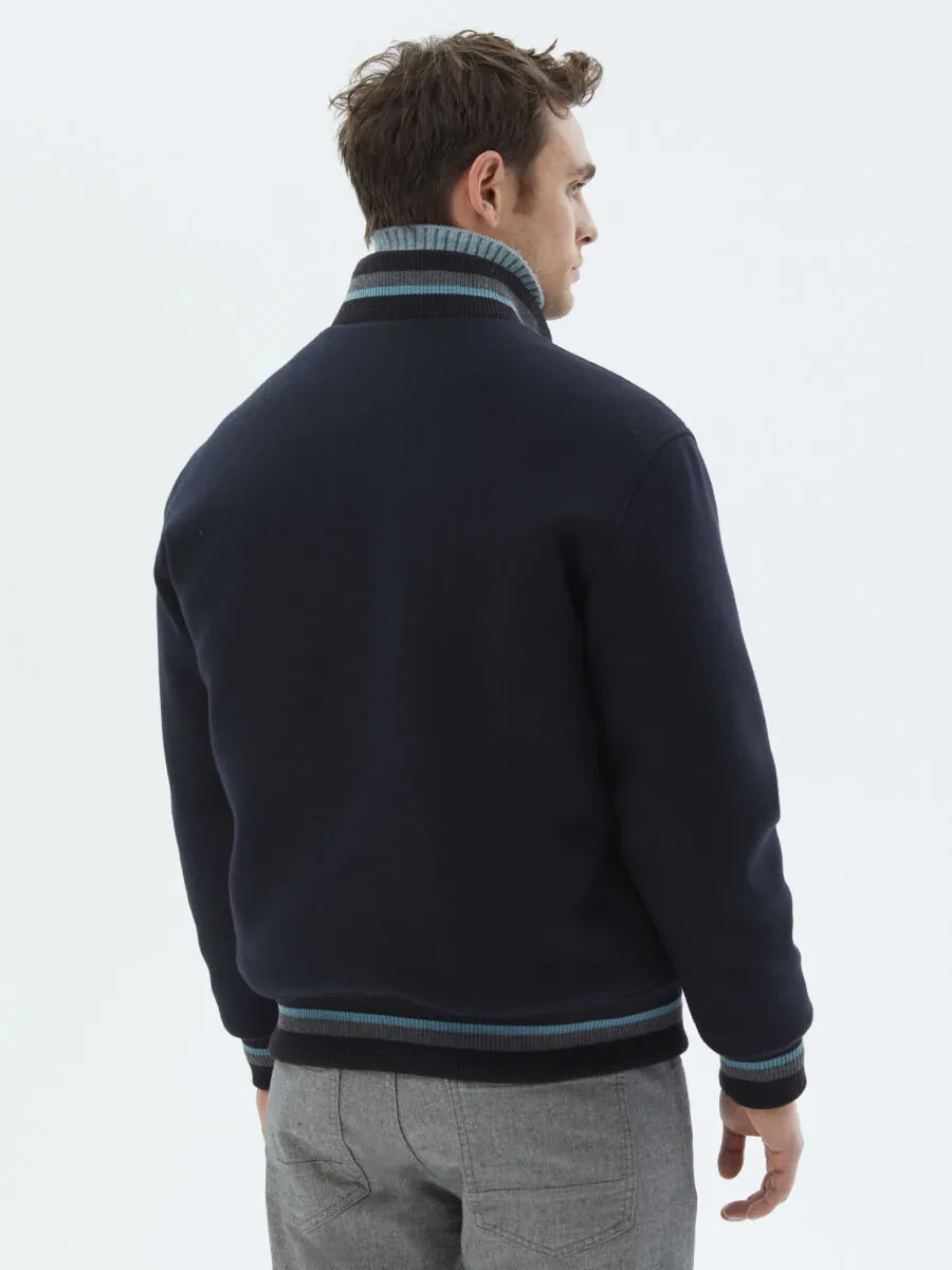 Navy Blue Knitting Coat - 9