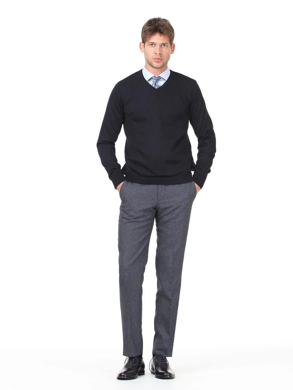 Navy Blue Knitwear Sweatshirt - 3