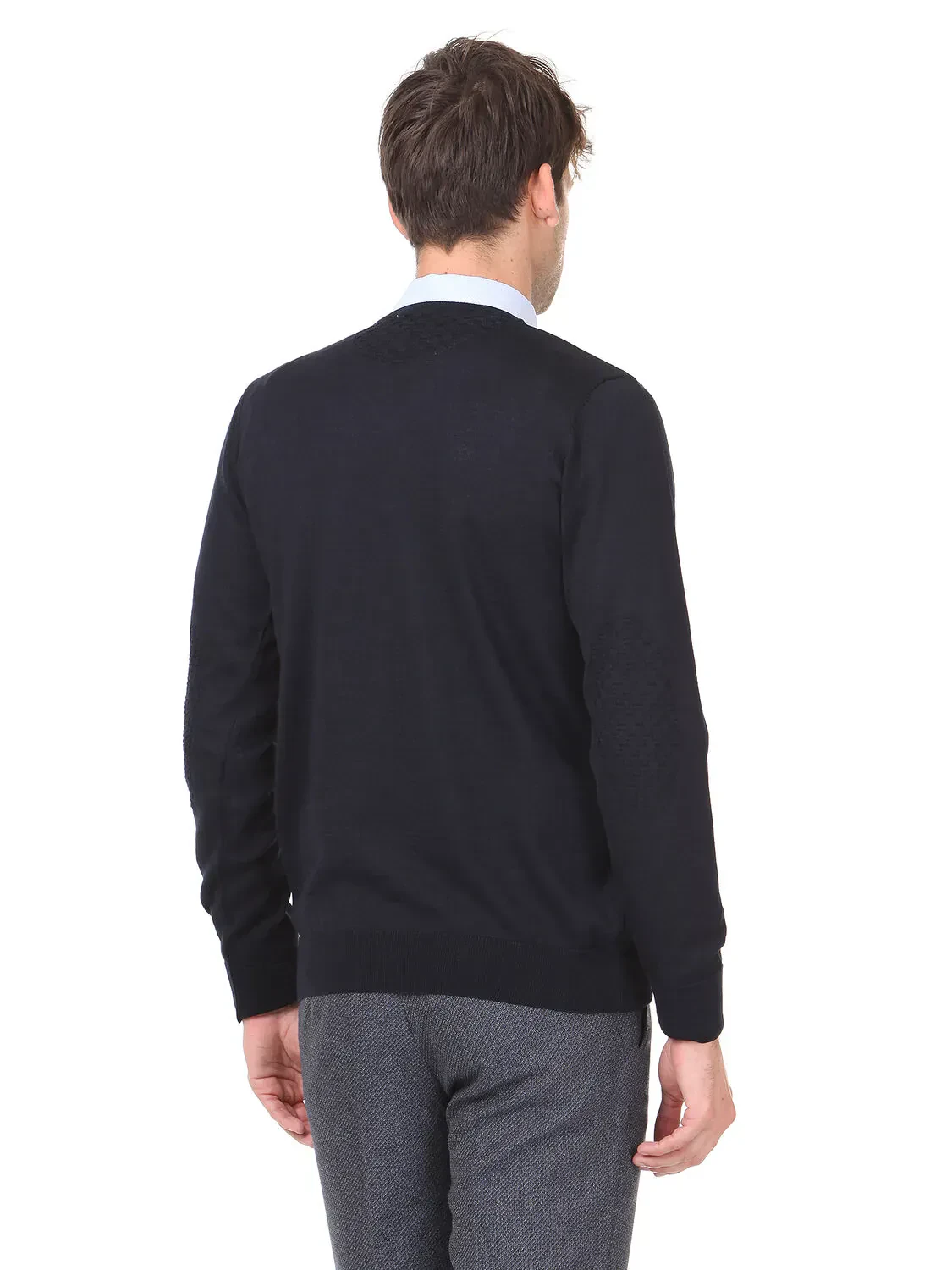 Navy Blue Knitwear Sweatshirt - 4