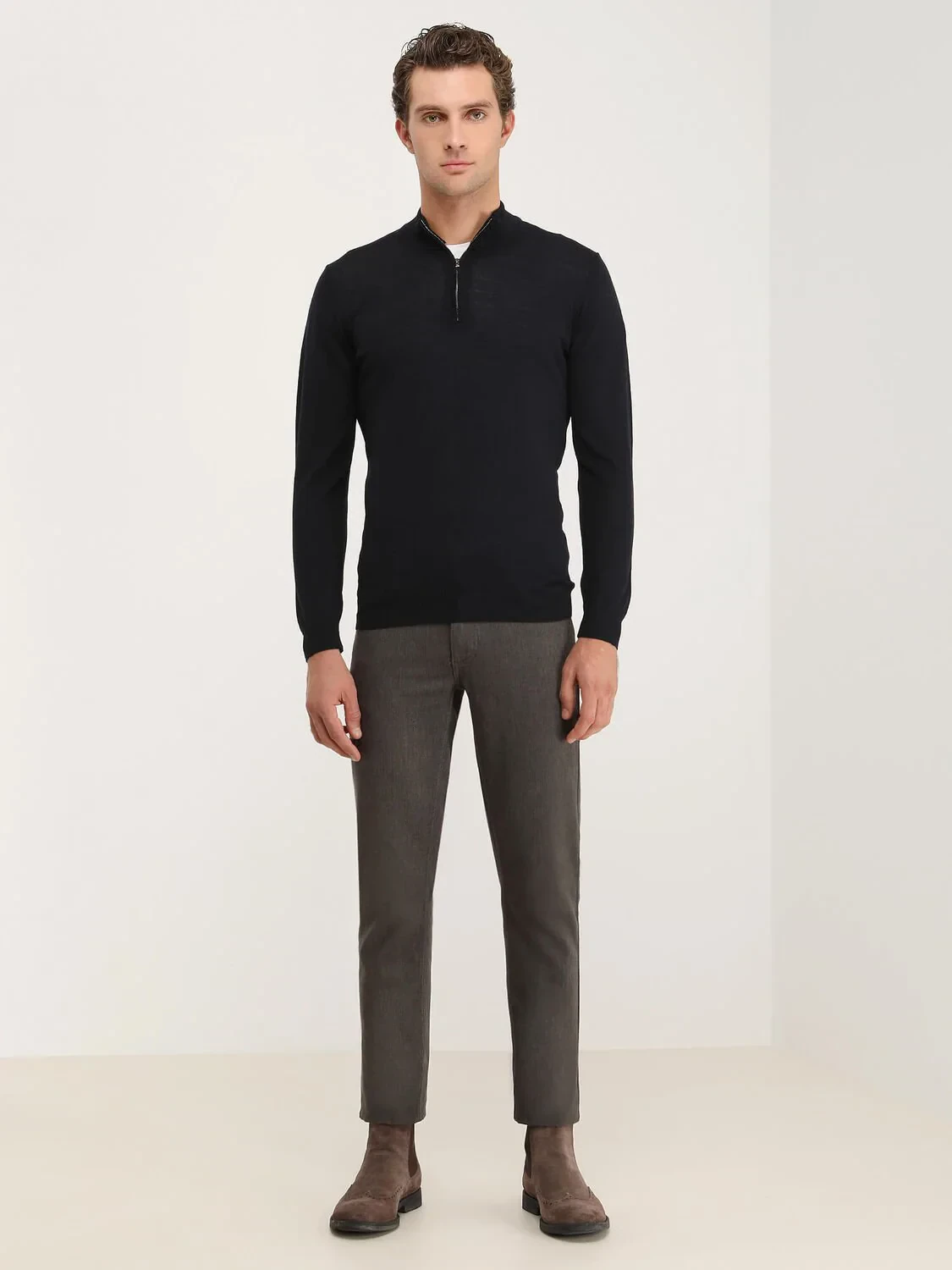 Navy Blue Knitwear Sweatshirt - 2