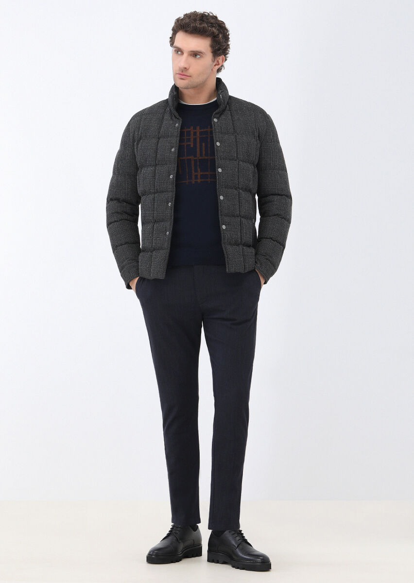 Navy Blue Knitwear Sweatshirt - 3