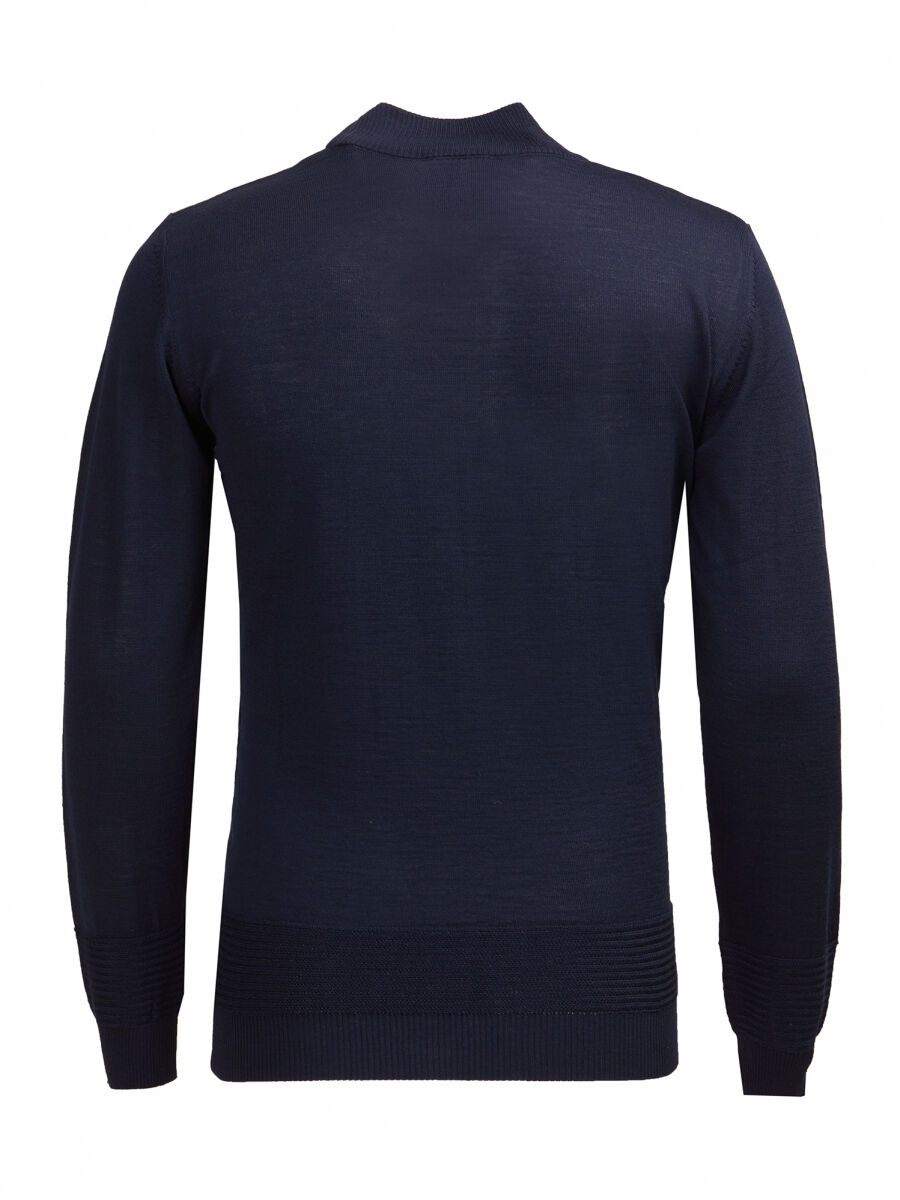Navy Blue Knitwear Sweatshirt - 3