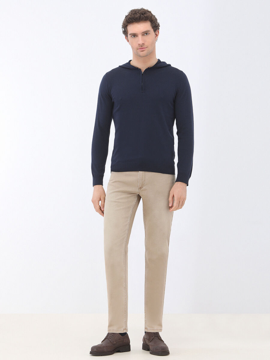 Navy Blue Knitwear Sweatshirt - 2