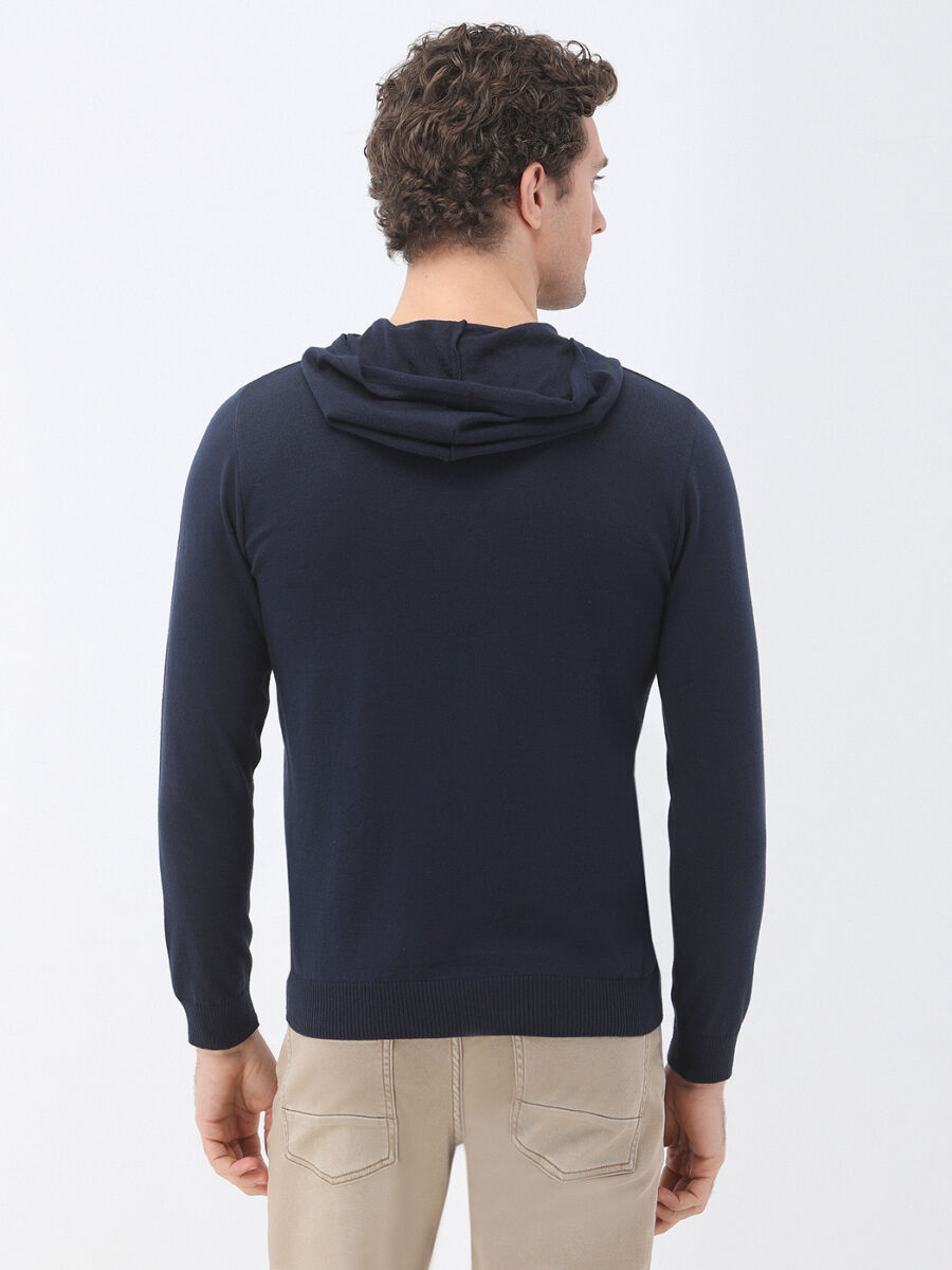 Navy Blue Knitwear Sweatshirt - 5