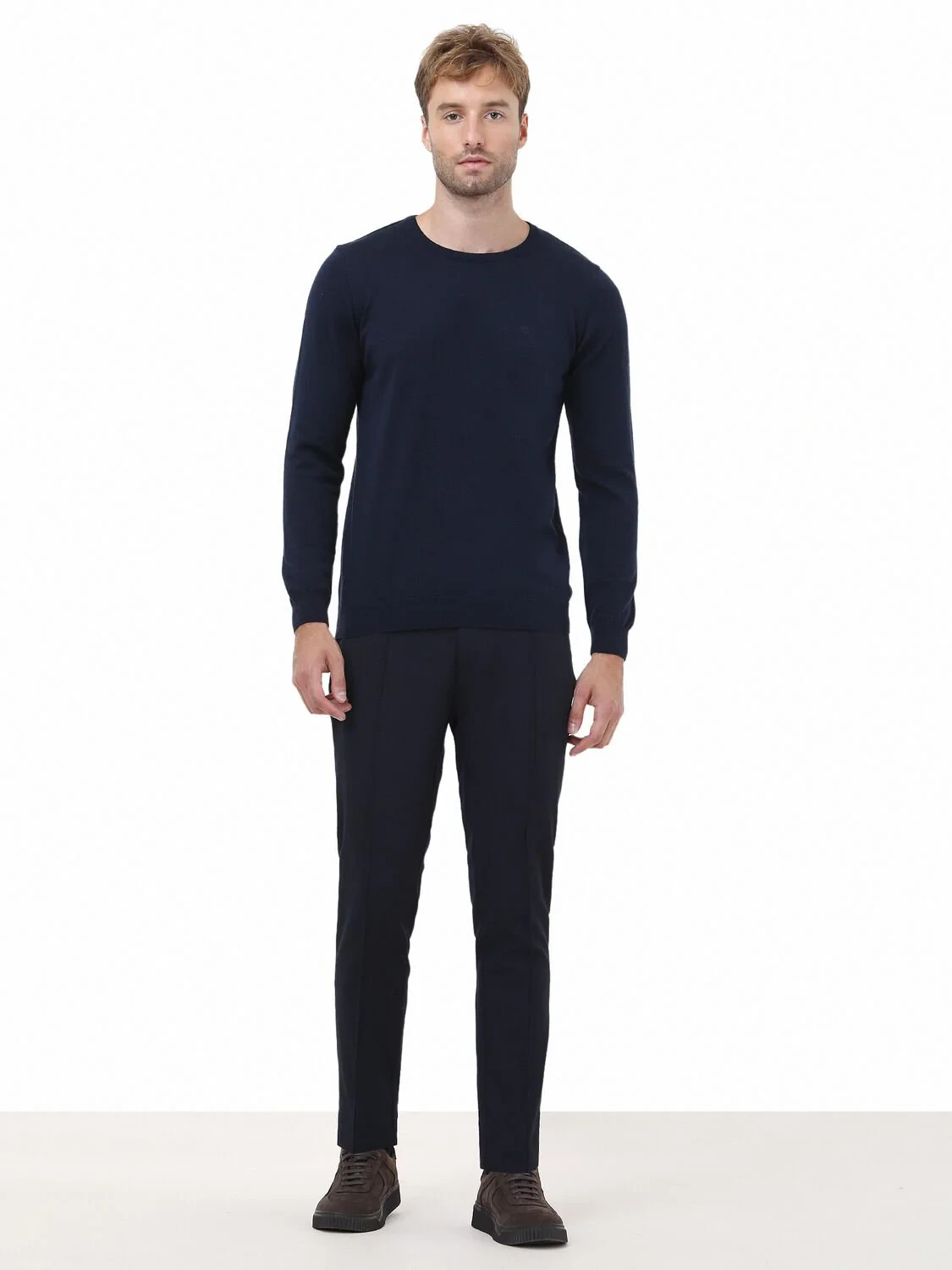 Navy Blue Knitwear Sweatshirt - 2