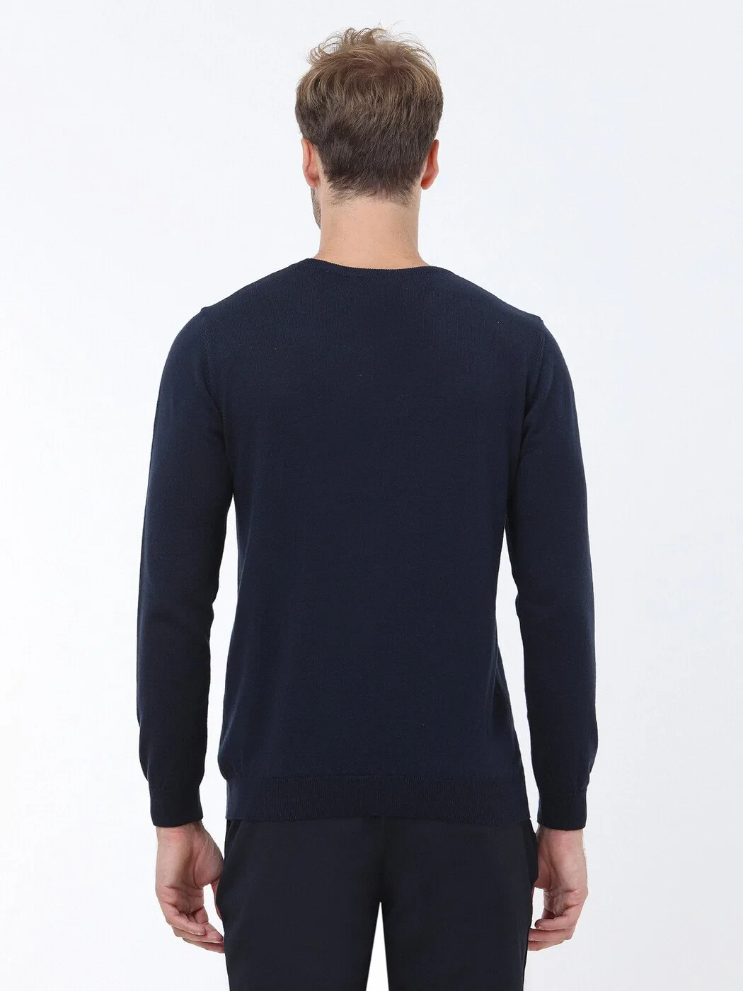 Navy Blue Knitwear Sweatshirt - 5