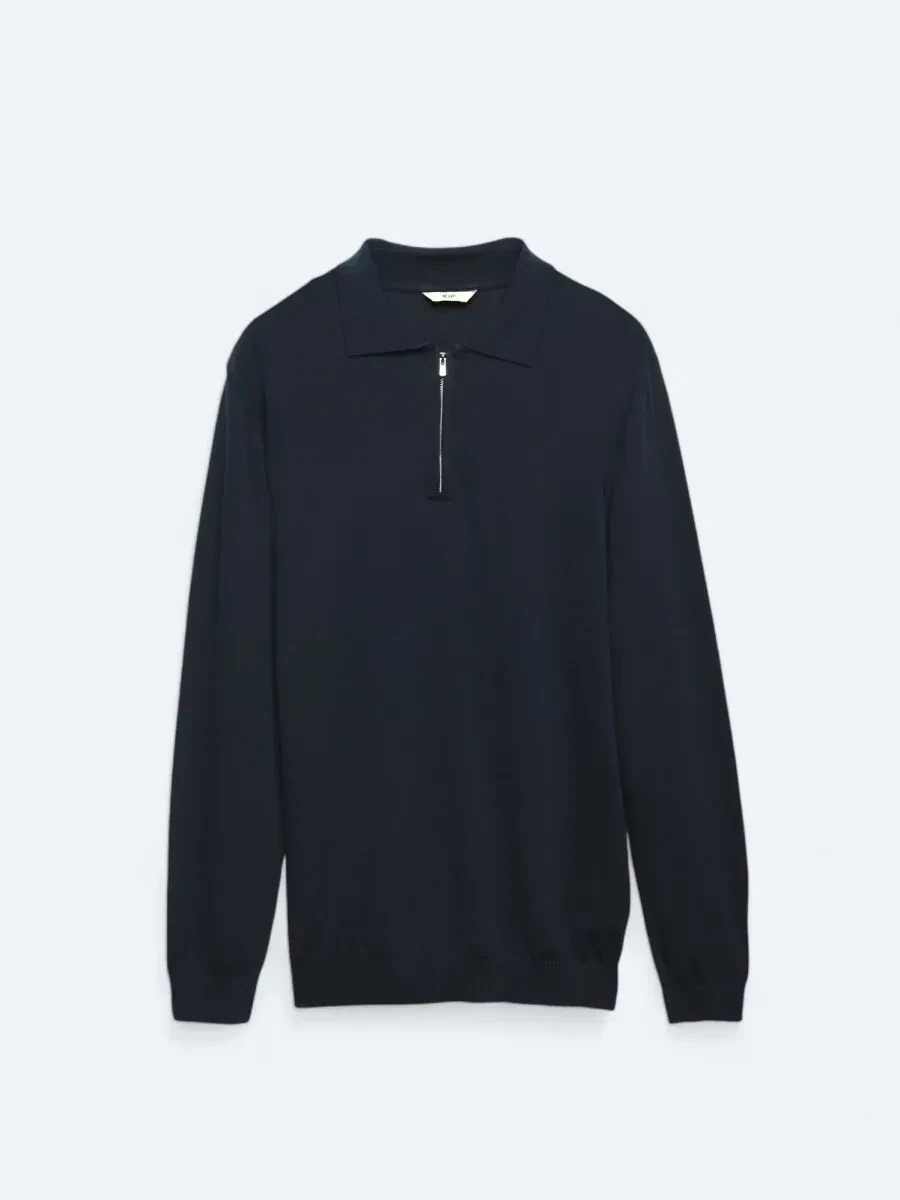 Navy Blue Knitwear Sweatshirt - 6