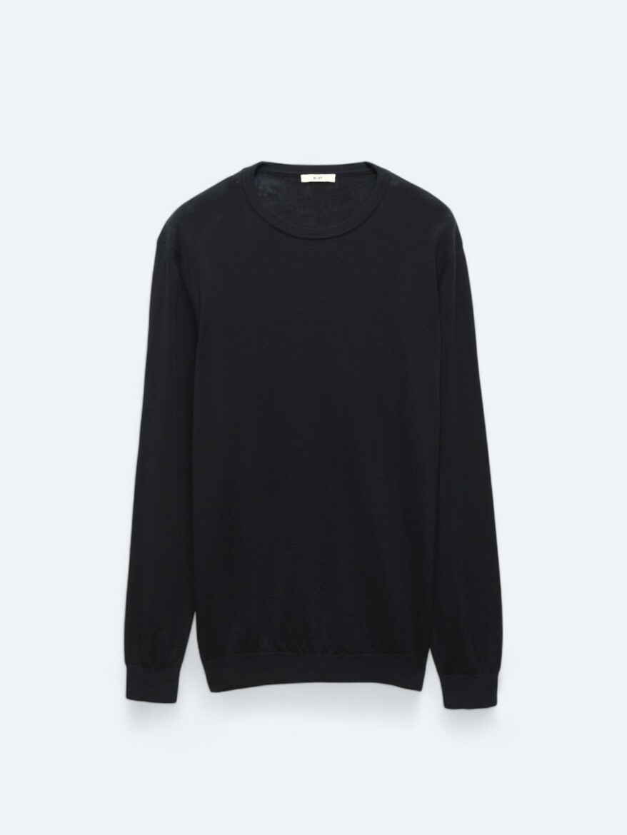 Navy Blue Knitwear Sweatshirt - 7
