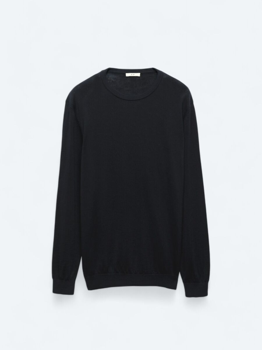 Navy Blue Knitwear Sweatshirt - 7