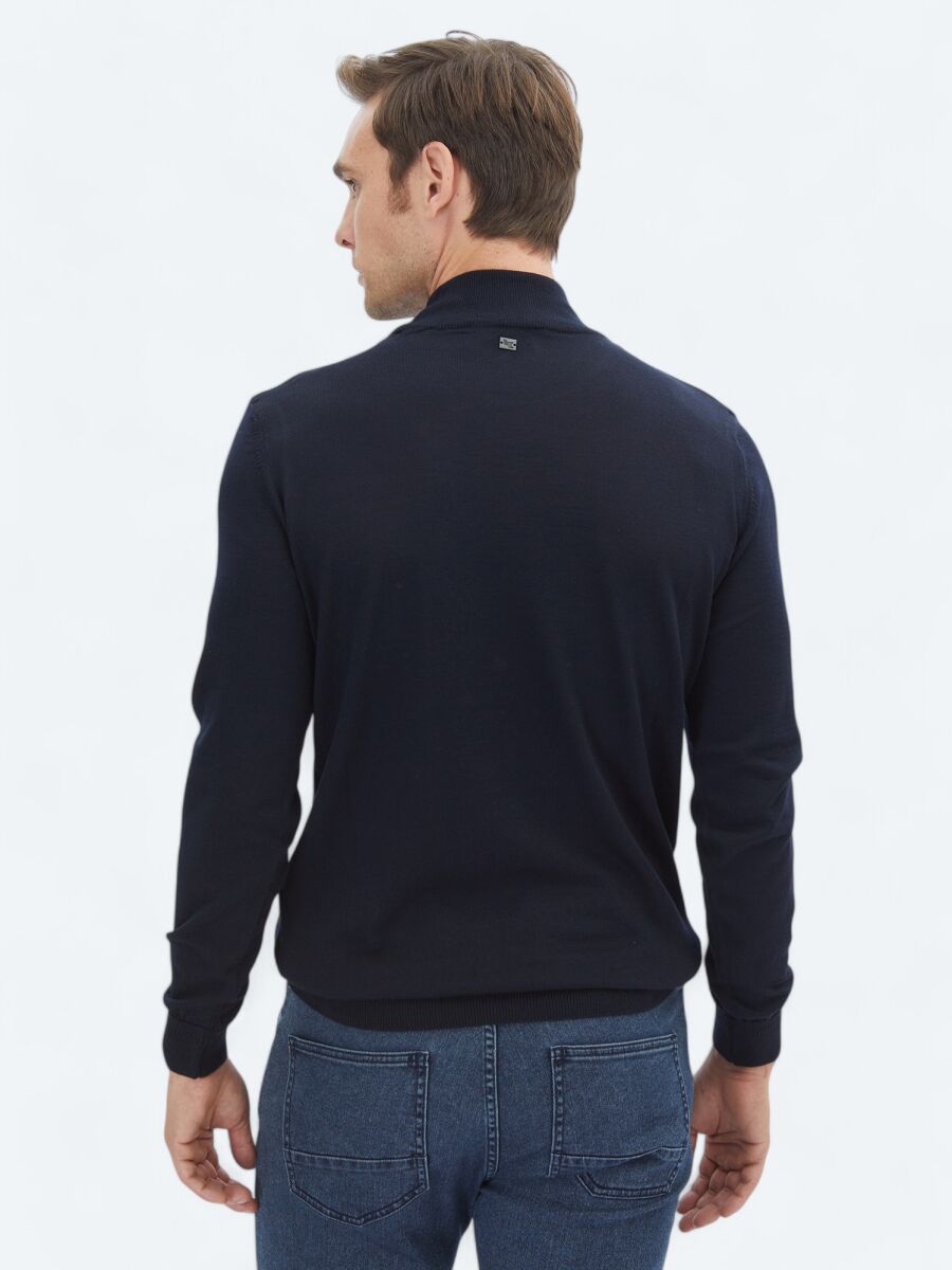 Navy Blue Knitwear Sweatshirt - 6