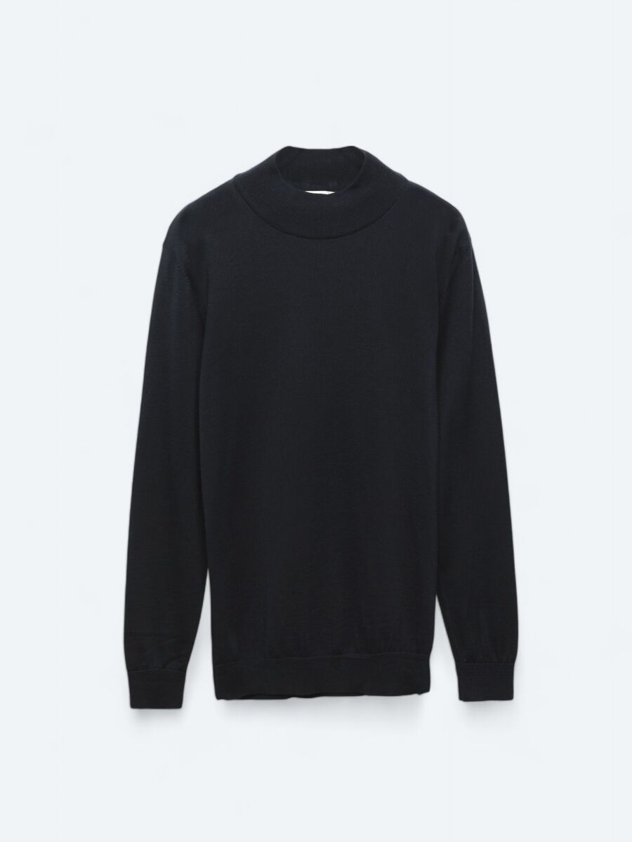 Navy Blue Knitwear Sweatshirt - 7