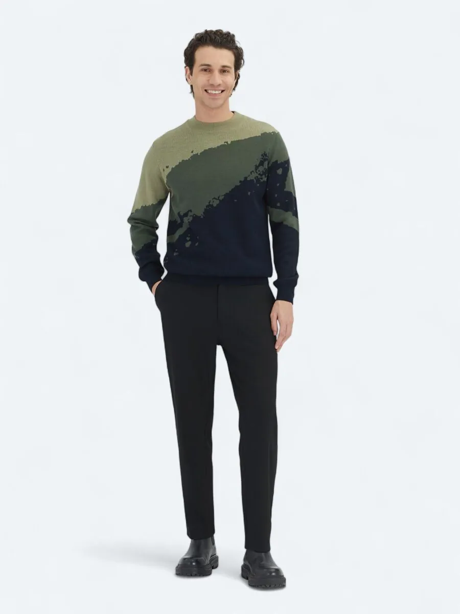 Navy Blue Knitwear Sweatshirt - 2