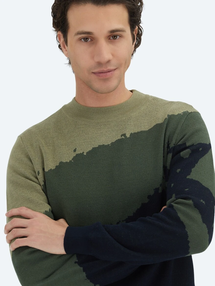 Navy Blue Knitwear Sweatshirt - 3