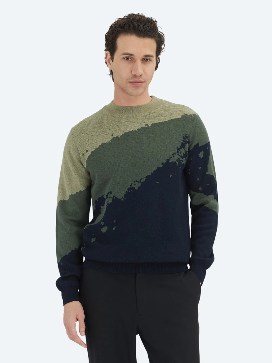 Navy Blue Knitwear Sweatshirt - 4