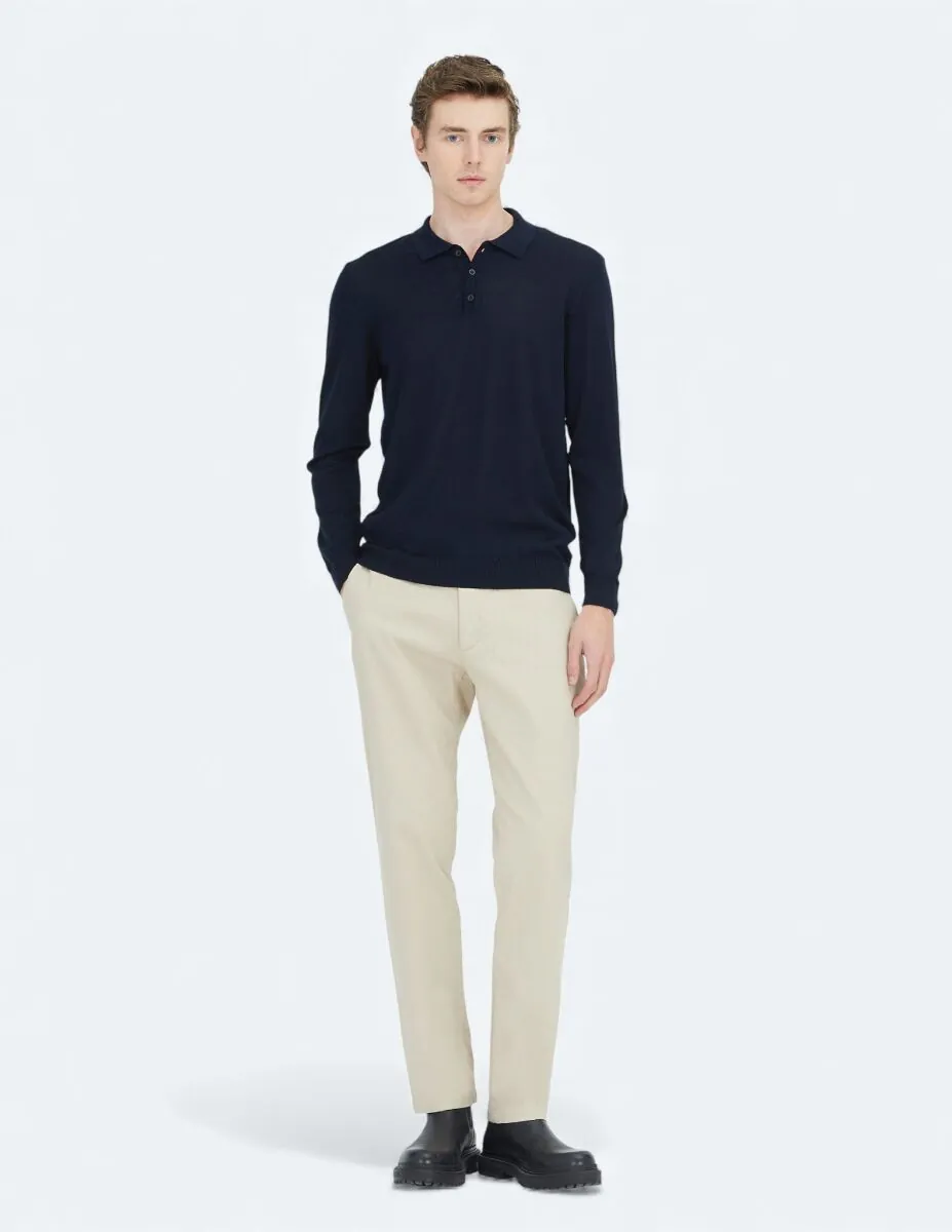 Navy Blue Knitwear Sweatshirt - 2