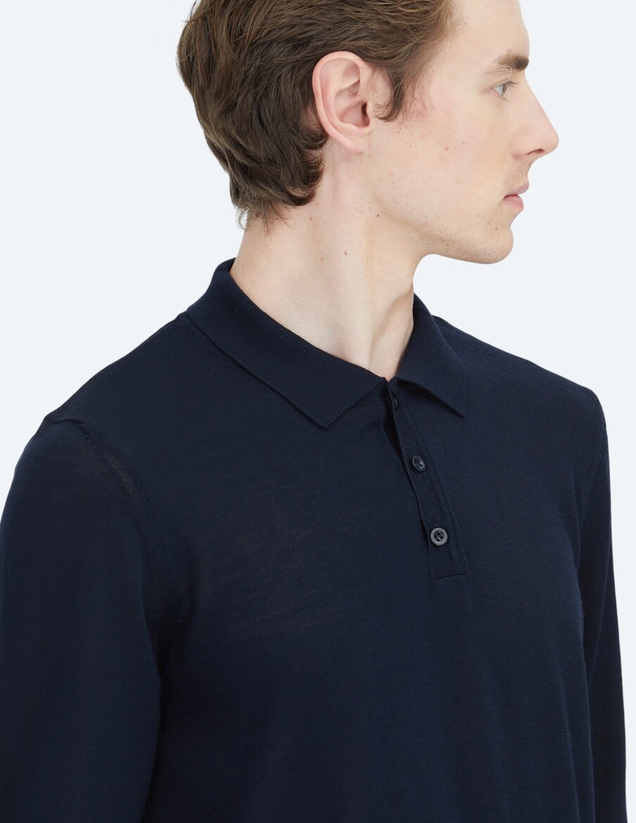 Navy Blue Knitwear Sweatshirt - 6