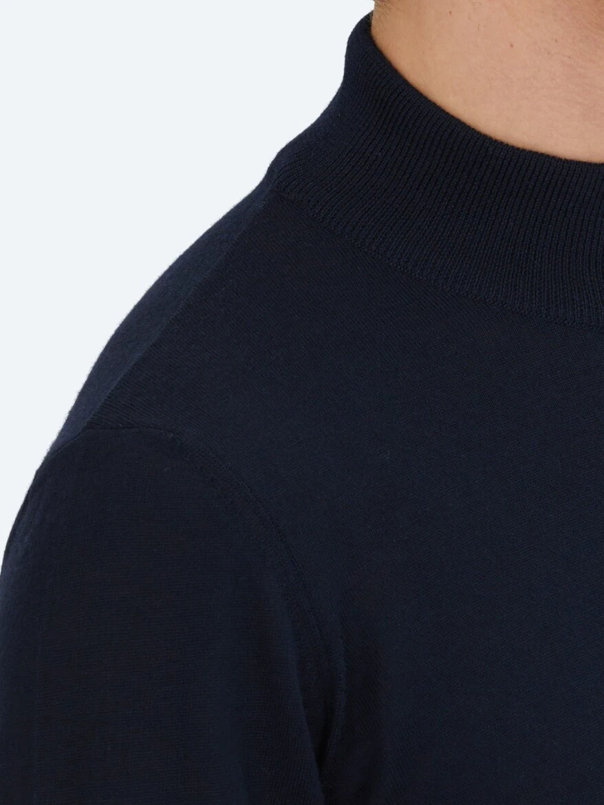 Navy Blue Knitwear Sweatshirt 