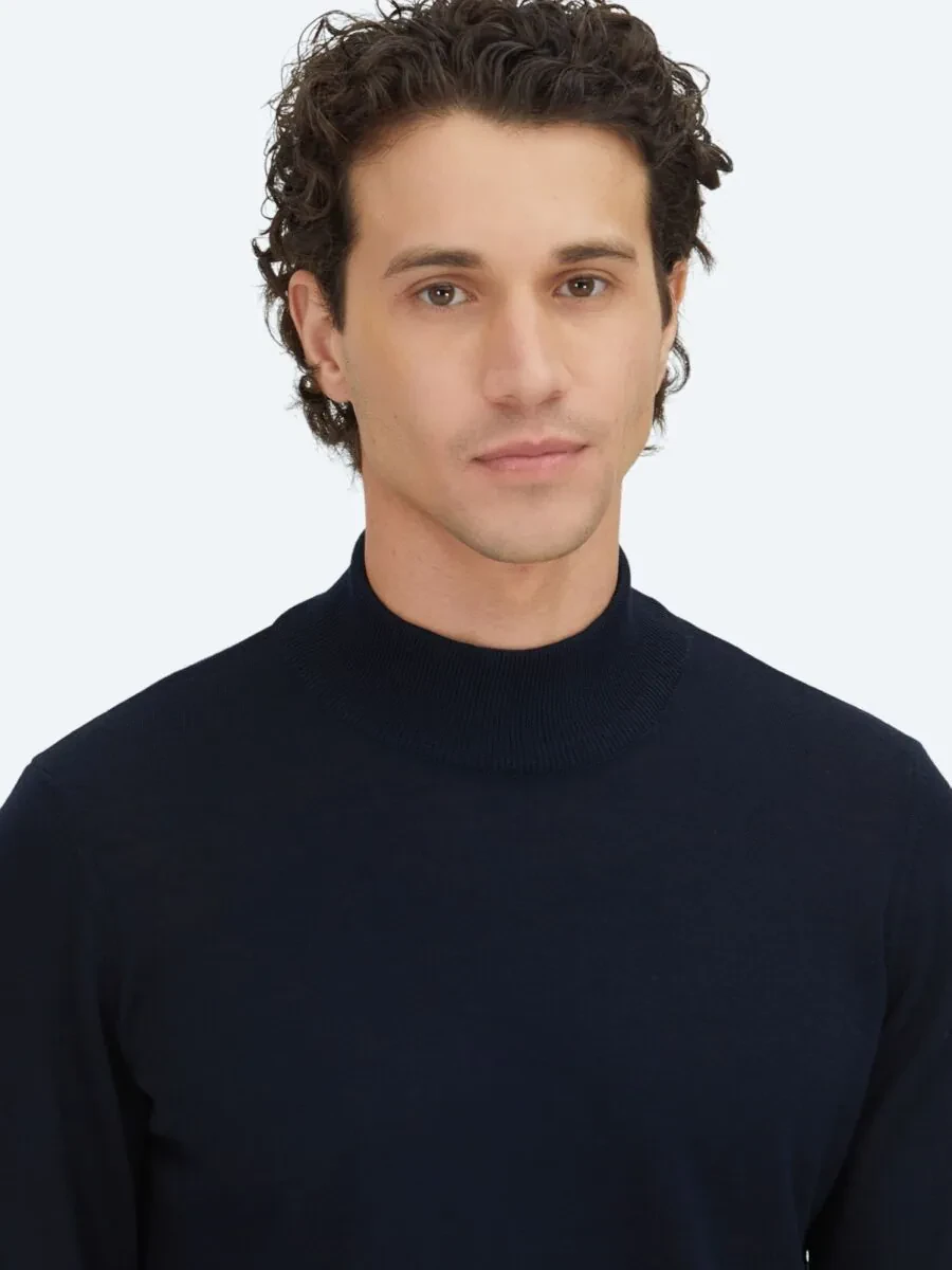 Navy Blue Knitwear Sweatshirt - 3