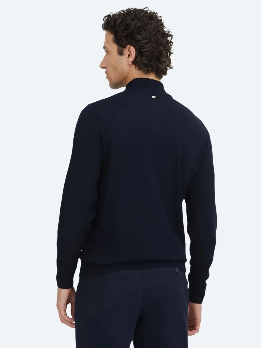 Navy Blue Knitwear Sweatshirt - 5