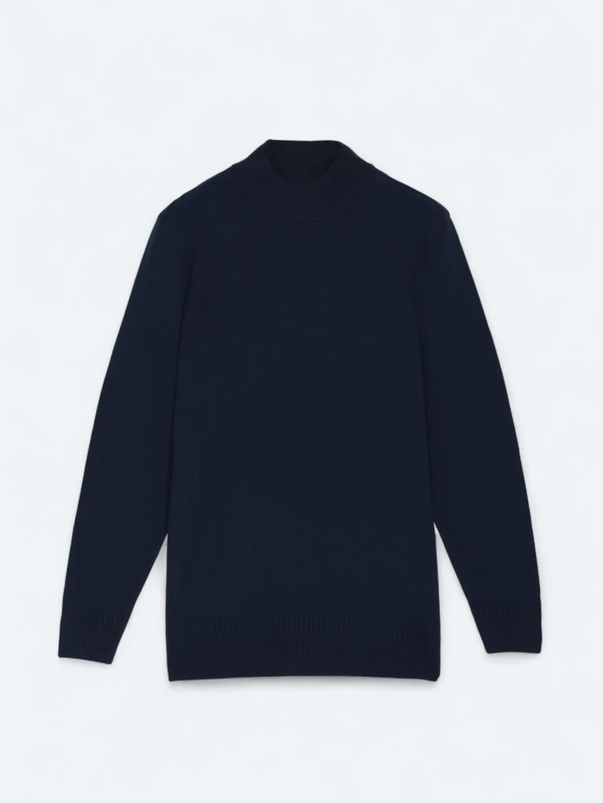 Navy Blue Knitwear Sweatshirt - 6