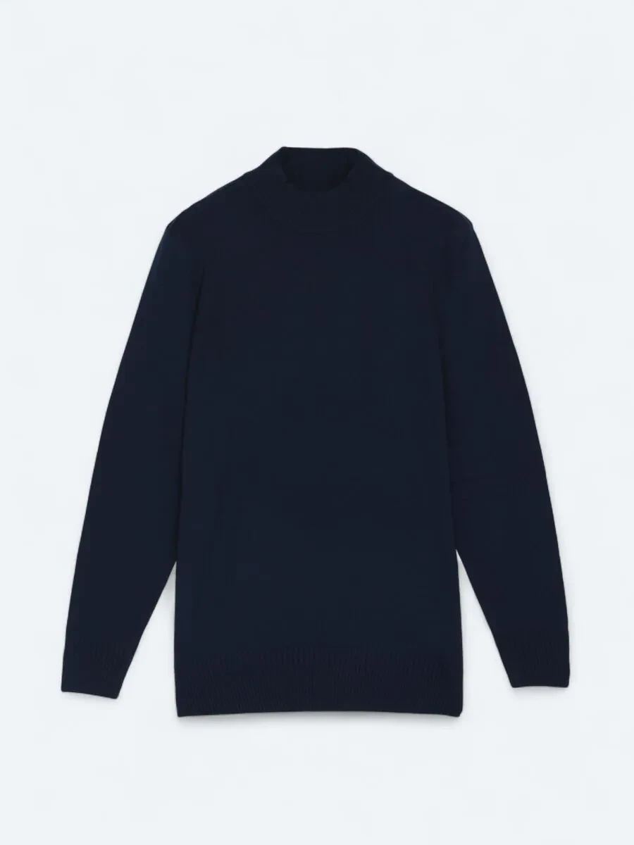 Navy Blue Knitwear Sweatshirt - 6