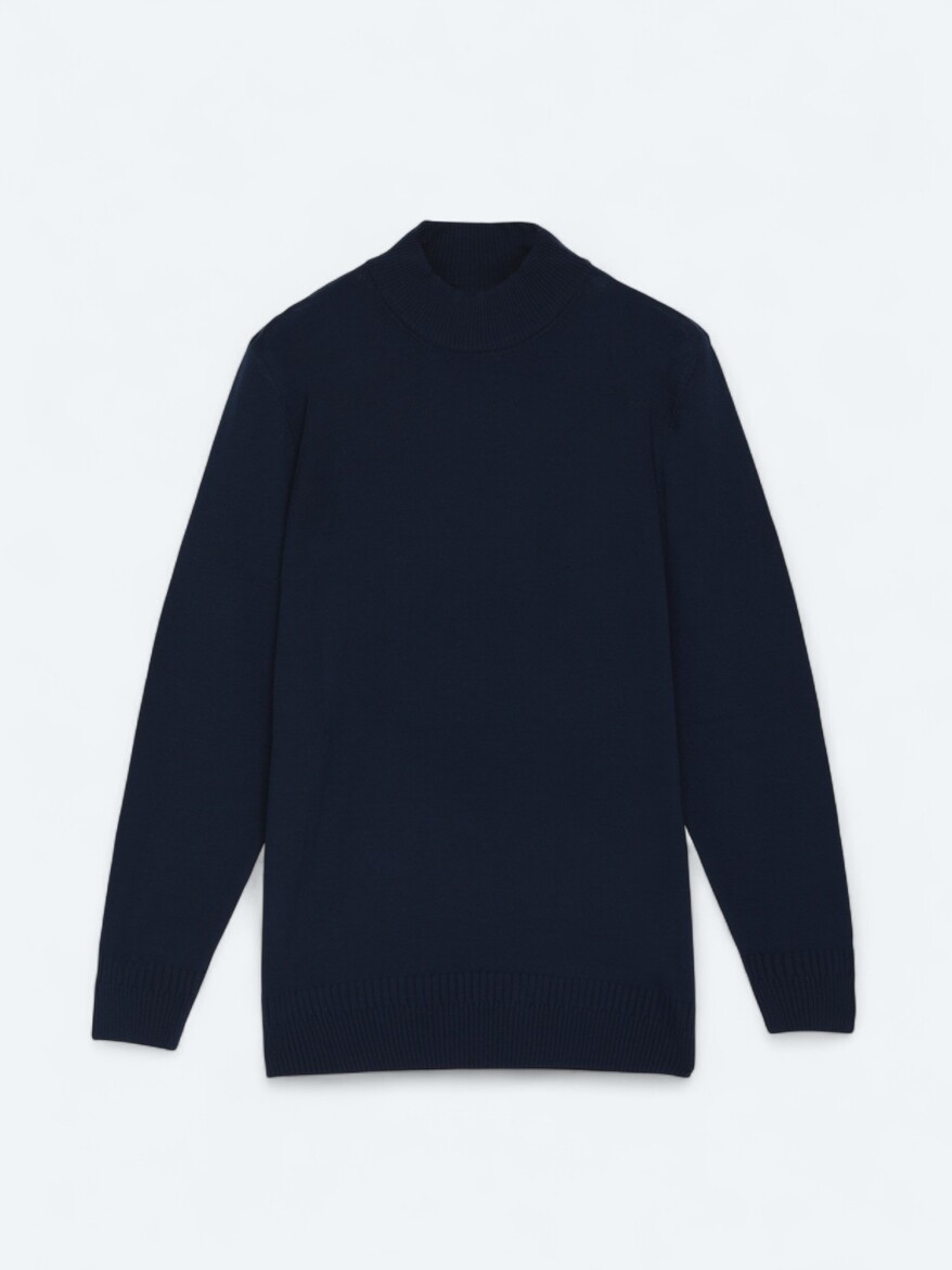 Navy Blue Knitwear Sweatshirt - 6