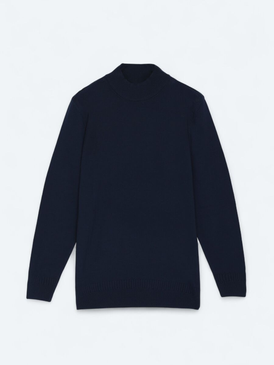 Navy Blue Knitwear Sweatshirt - 6