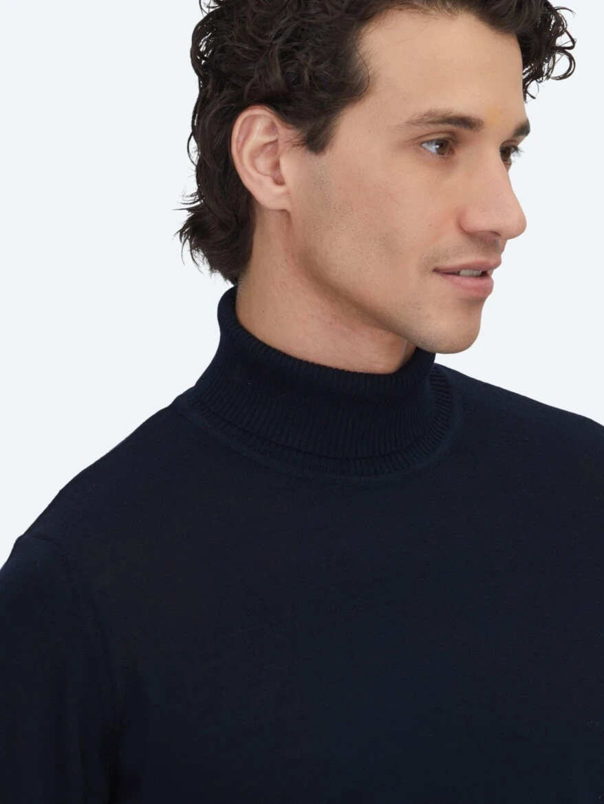 Navy Blue Knitwear Sweatshirt 