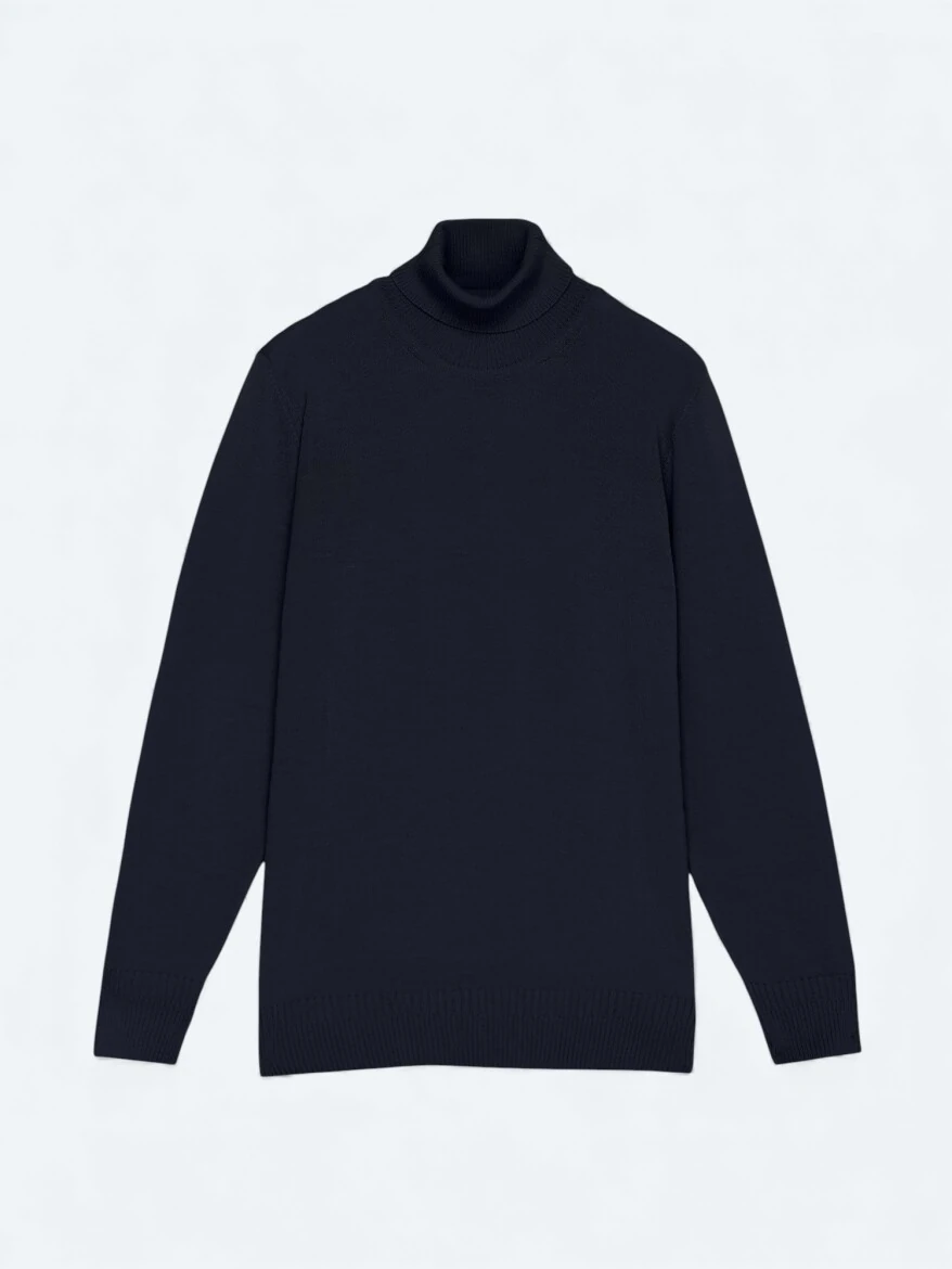 Navy Blue Knitwear Sweatshirt - 6