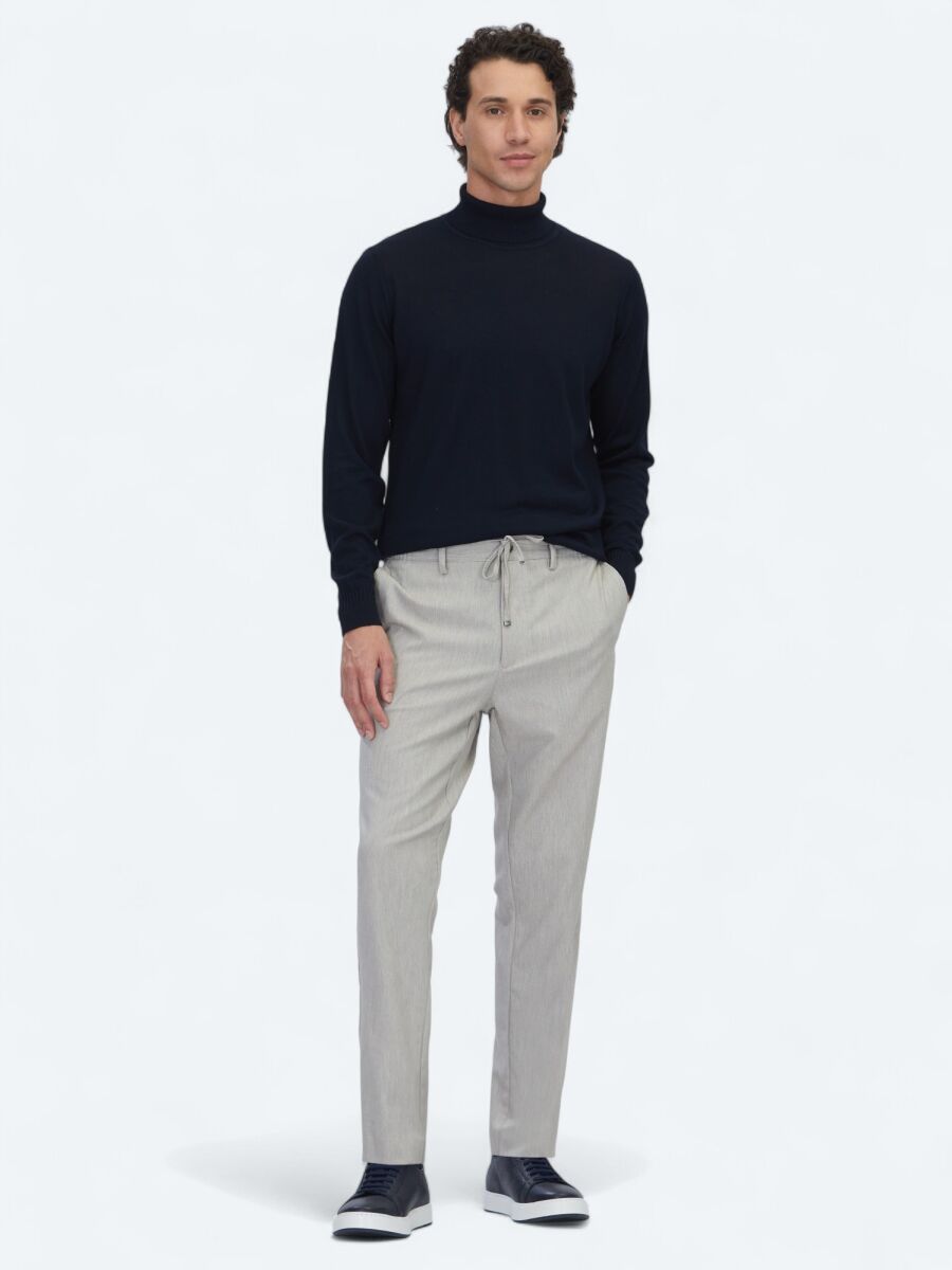 Navy Blue Knitwear Sweatshirt - 2