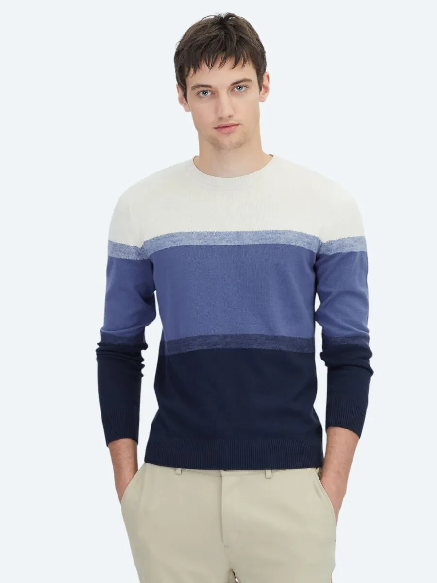 Navy Blue Knitwear Sweatshirt - 1