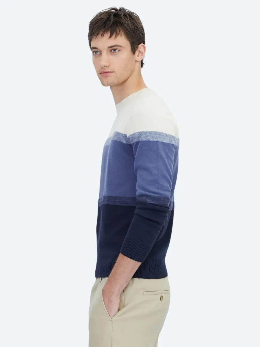 Navy Blue Knitwear Sweatshirt - 3