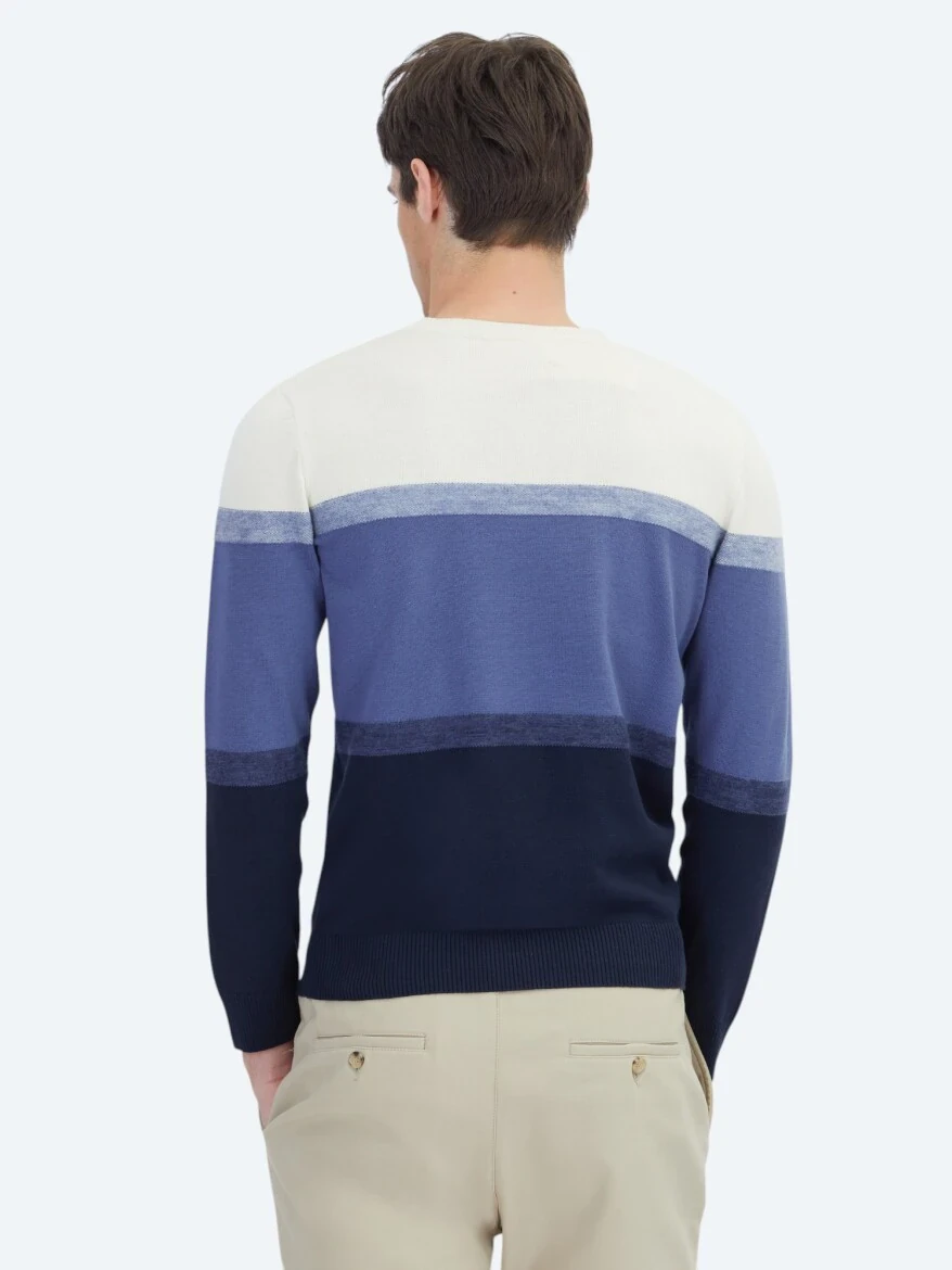Navy Blue Knitwear Sweatshirt - 5