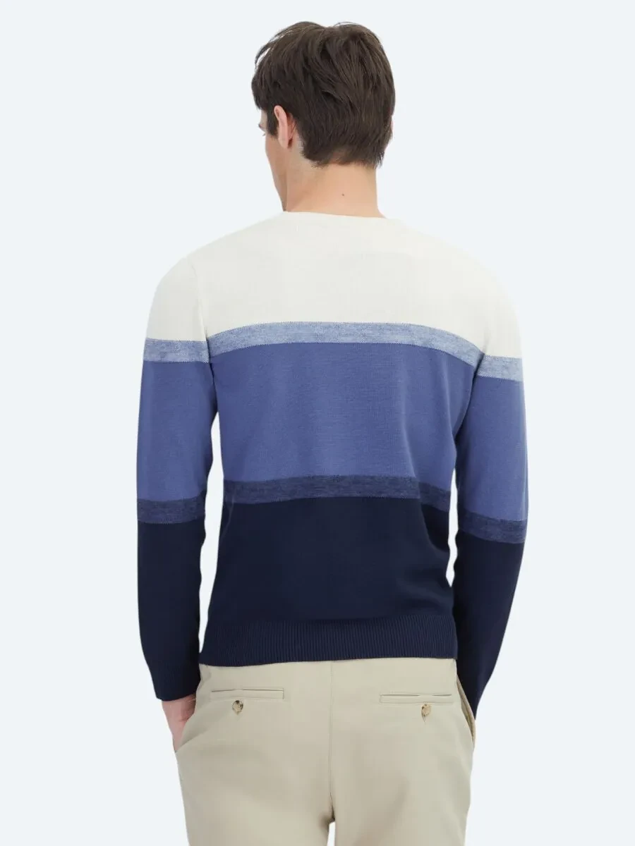 Navy Blue Knitwear Sweatshirt - 5