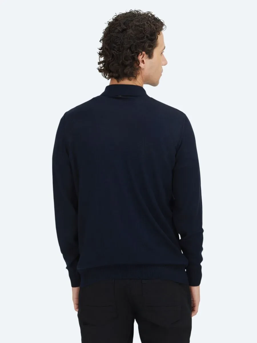 Navy Blue Knitwear Sweatshirt - 5
