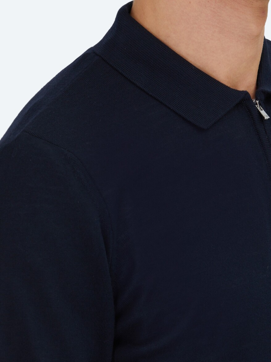 Navy Blue Knitwear Sweatshirt - 4