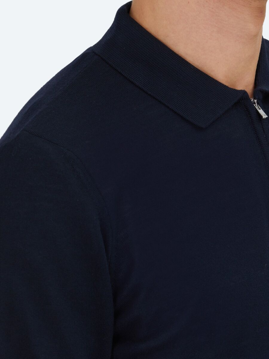 Navy Blue Knitwear Sweatshirt - 4