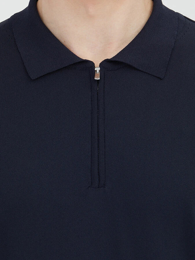 Navy Blue Knitwear Sweatshirt - 4