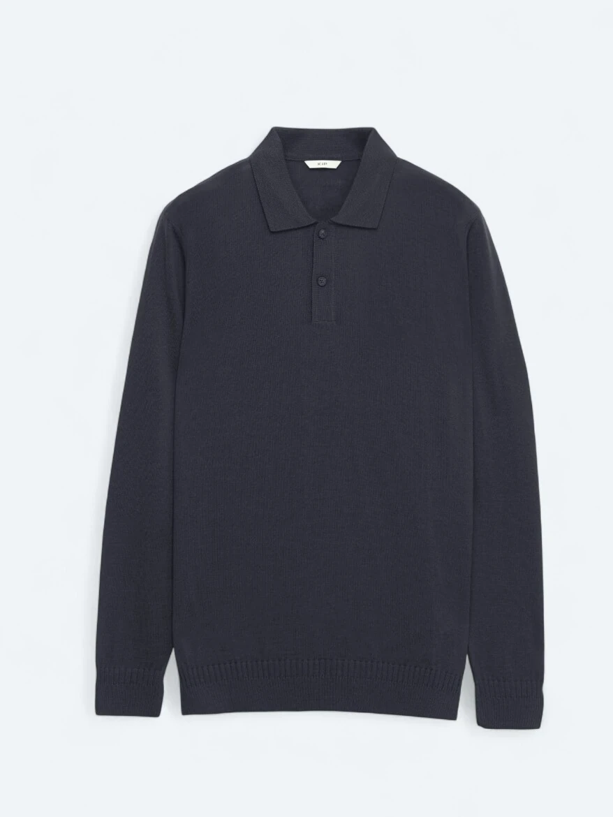 Navy Blue Knitwear Sweatshirt 