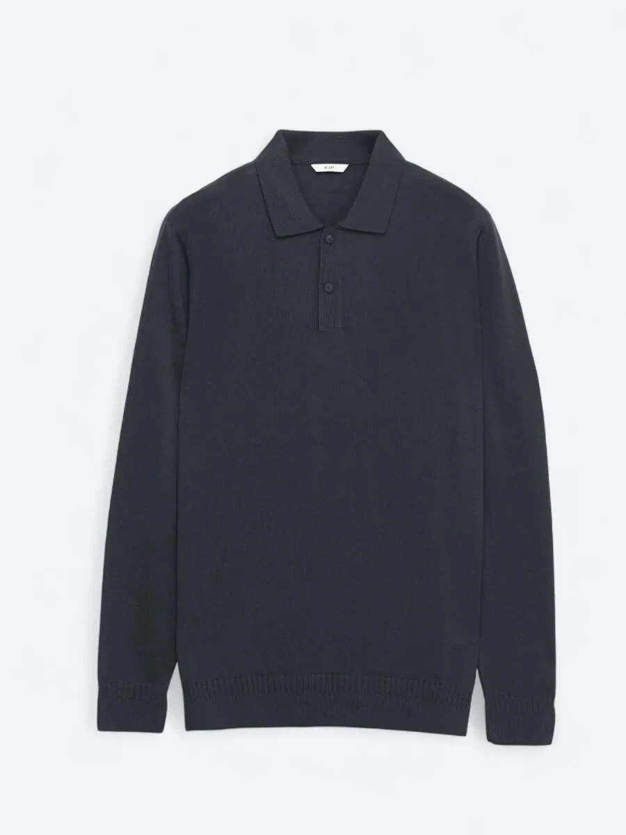 Navy Blue Knitwear Sweatshirt - 1