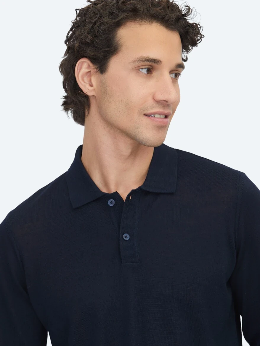 Navy Blue Knitwear Sweatshirt - KİP