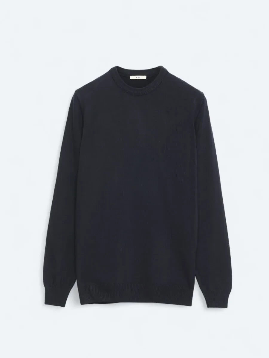 Navy Blue Knitwear Sweatshirt - 1
