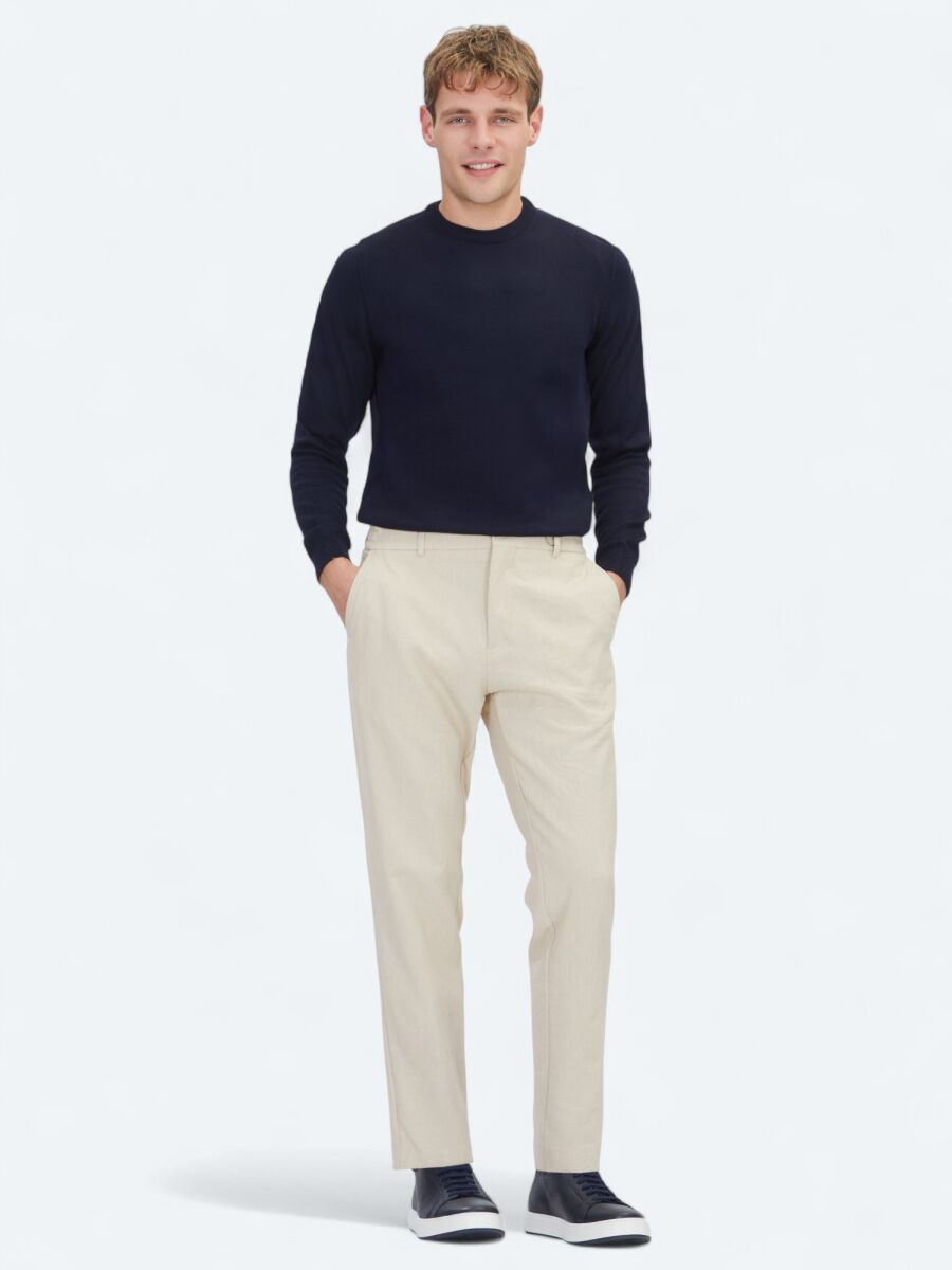 Navy Blue Knitwear Sweatshirt - 2