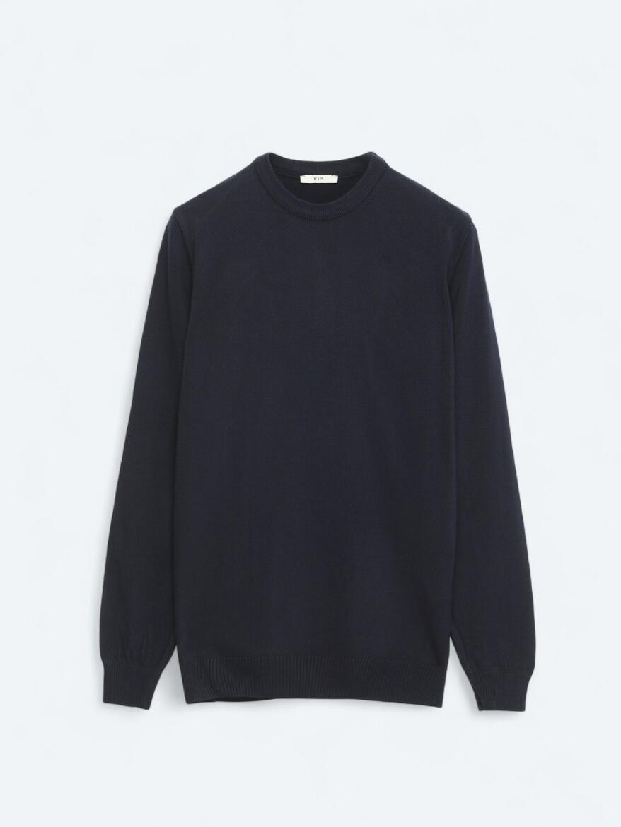 Navy Blue Knitwear Sweatshirt - 6
