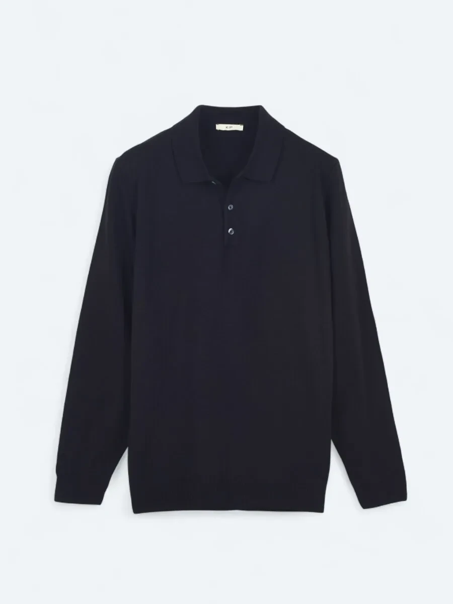 Navy Blue Knitwear Sweatshirt - 1